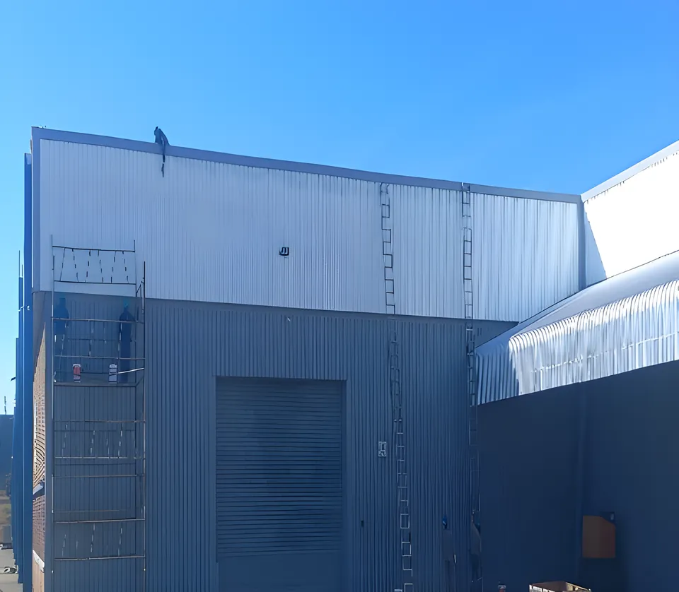 Industrial cladding after coating work