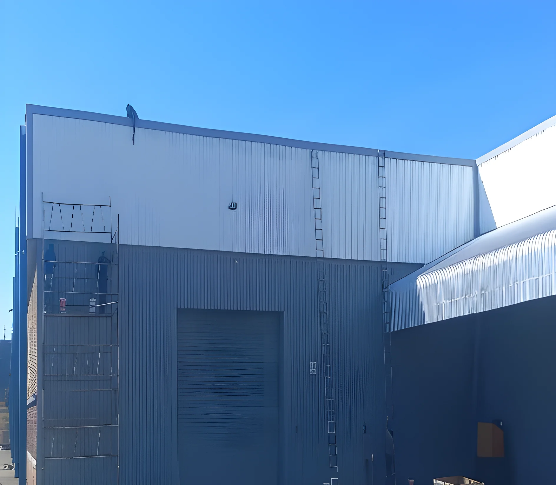 Industrial cladding after coating work